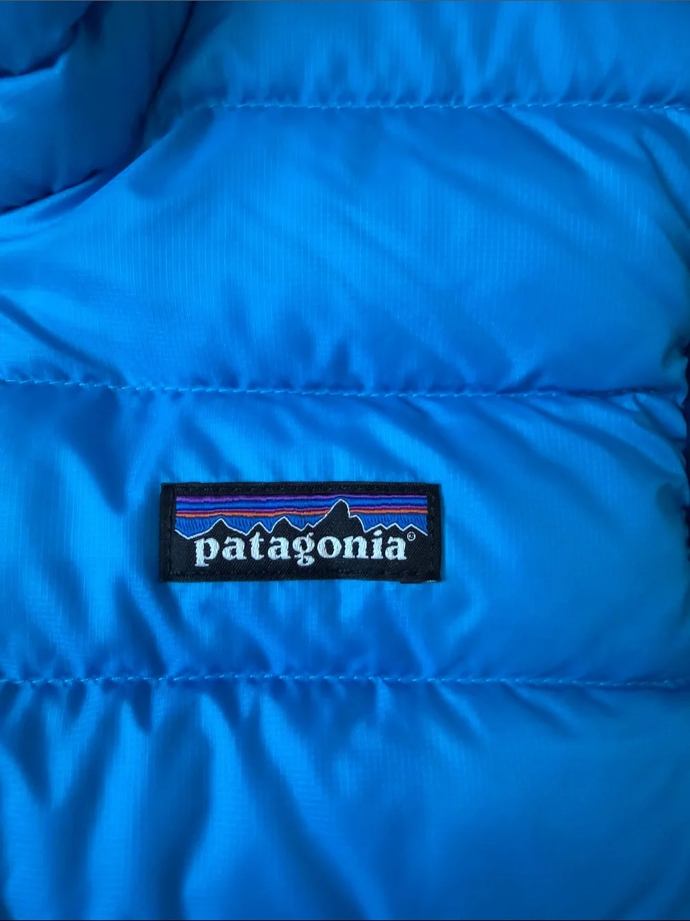 Patagonia Bright Blue Quilted Down Vest Kids